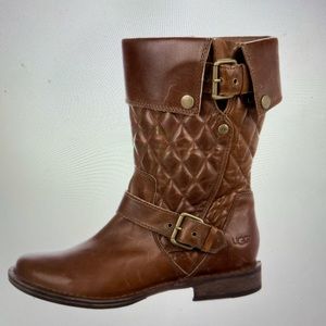 Ugg Leather mid calf moto boots